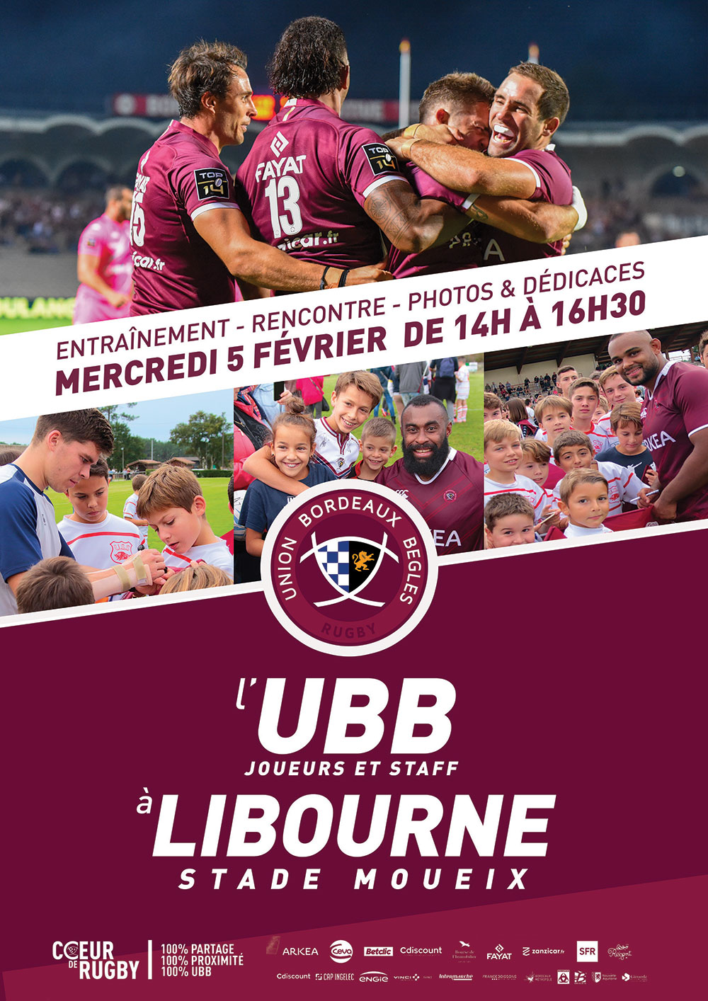 Entrainement délocalisé à Libourne pour l'UBB